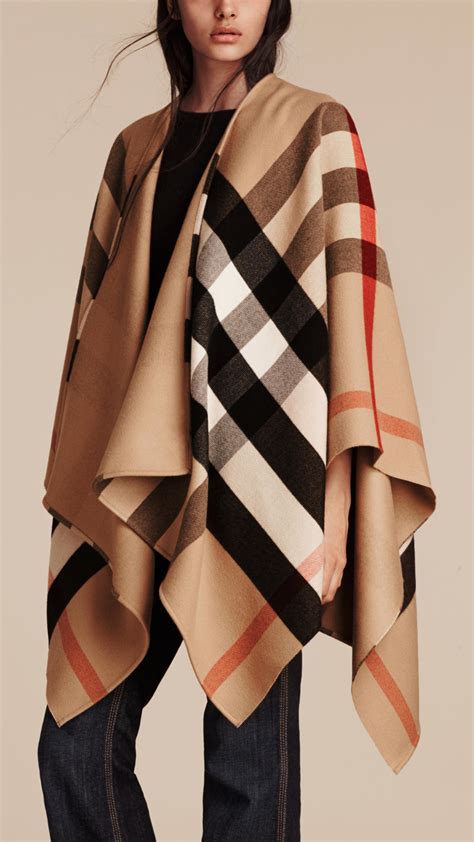 burberry colour block check poncho|Women’s Designer Ponchos & Capes .